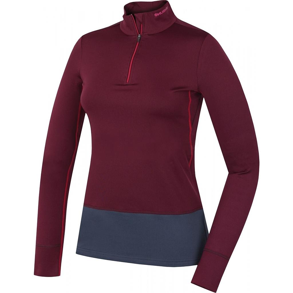 Dámske termo tričko Husky Active Winter Long s dlhými rukávmi a zipsom figové M